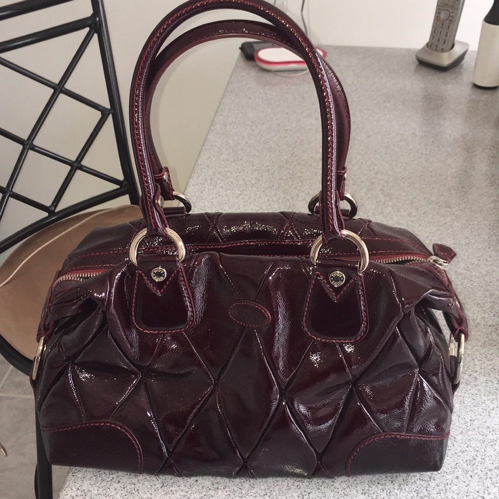 Tod’s Quilted Burgundy Handbag - Picture 8 of 8
